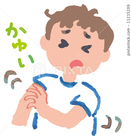 图库插图: 发痒的男孩