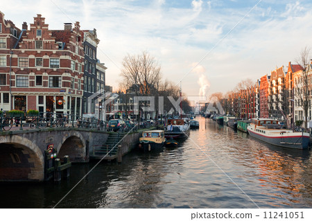 stock photo: amsterdam canals view