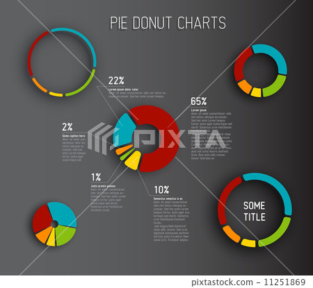 插图素材: vector donut pie chart templates