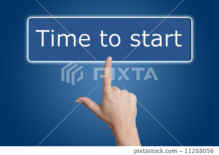 图库插图: pressing time to start button