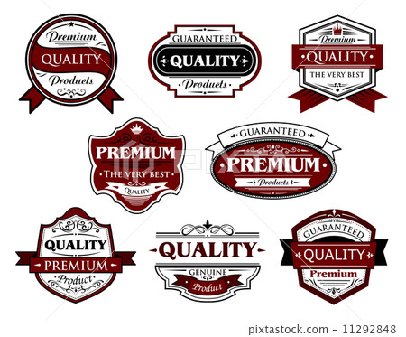 图库插图: assorted premium quality labels and banners