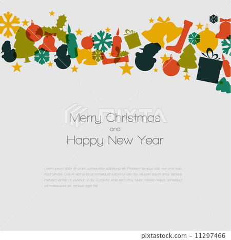 插图素材: vintage vector christmas card