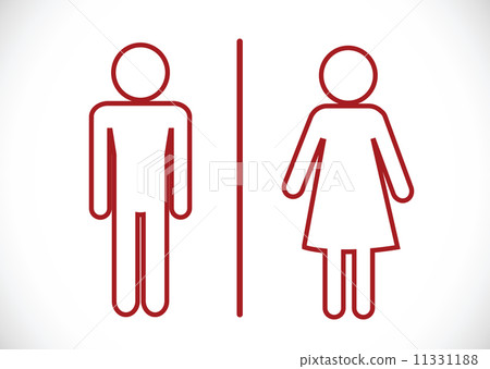 插图素材: restroom icon and pictogram man woman sign