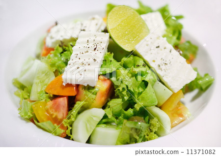 fresh vegetable salad with feta cheese 11371082