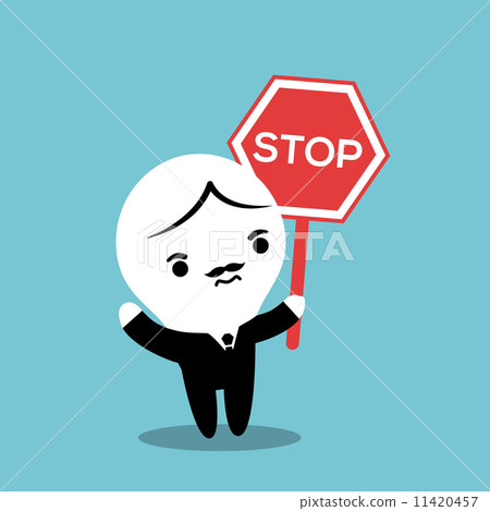 插图素材: man with a stop sign 查看全部