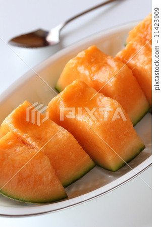 stock photo: muskmelon, cut melon, fruit