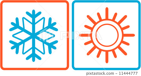 snowflake and sun icons