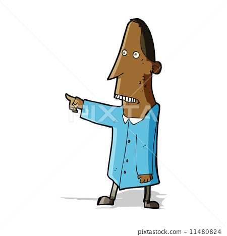 图库插图: cartoon ugly man pointing