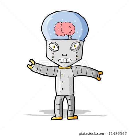 插图素材: funny cartoon robot
