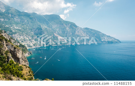 stunning landscape with hills and mediterranean sea
