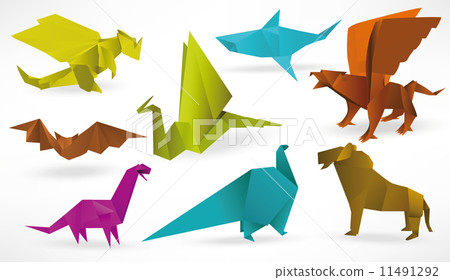 插图素材 origami animals