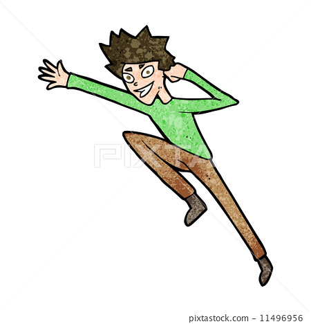 cartoon jumping man