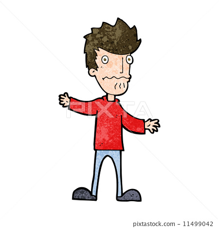 图库插图: cartoon nervous man