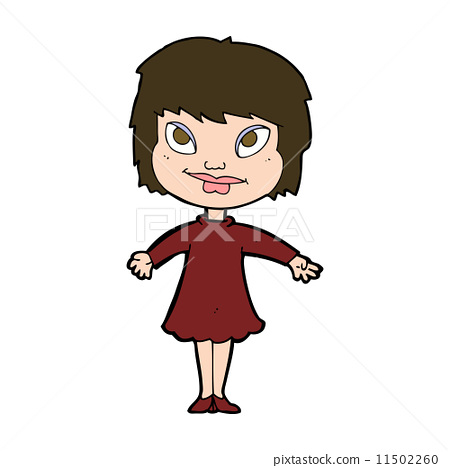 插图素材: cartoon girl shrugging shoulders