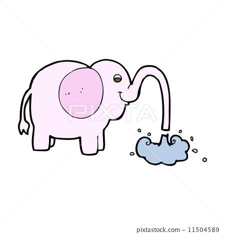 图库插图: cartoon elephant squirting water