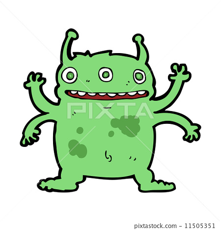 图库插图: cartoon alien monster