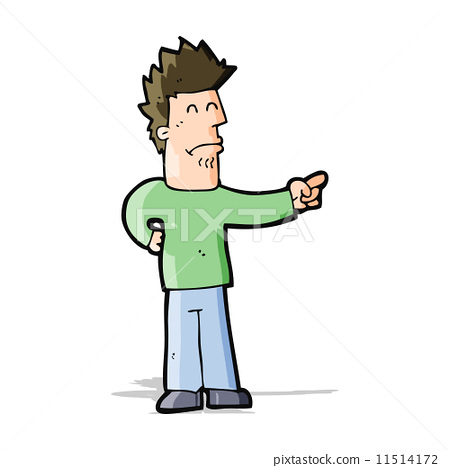 图库插图: cartoon man pointing