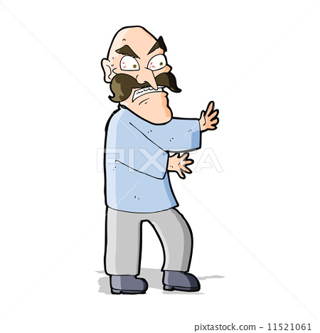 插图素材: cartoon angry old man