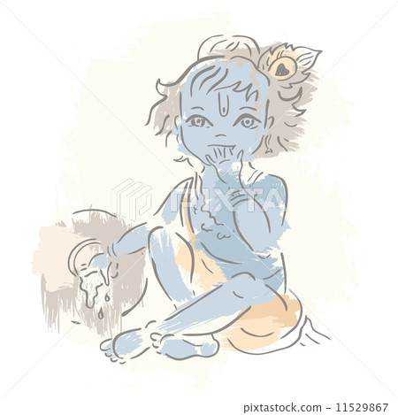 图库插图: hindu god krishna.