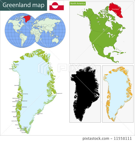 插图素材: greenland map