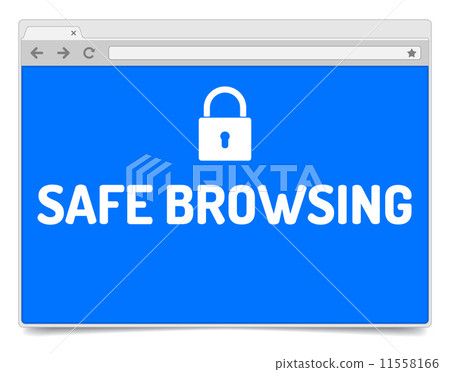 图库插图: safe browsing - opened internet browser window on