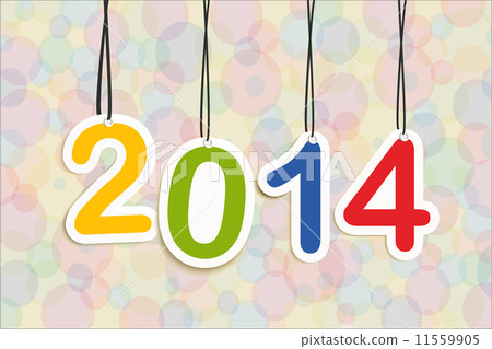 插图素材: happy new year 2014 numbers colors hanging 查看全部