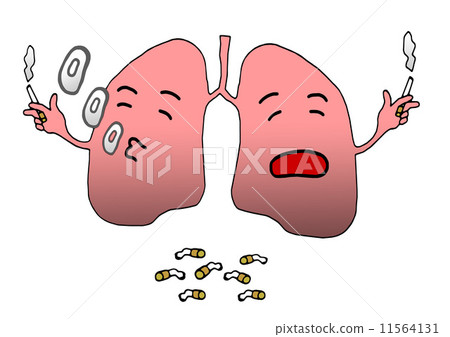 插图素材 肺部 肺 抽烟