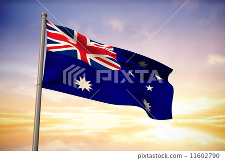 插图素材 composite image of australia national flag