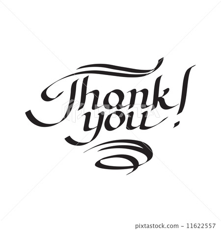 插图素材: thank you hand-drawn lettering