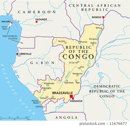 插图素材: republic of the congo political map