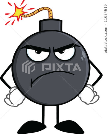 图库插图: angry bomb cartoon character