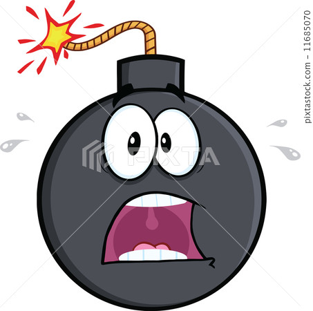 插图素材: scared bomb cartoon character