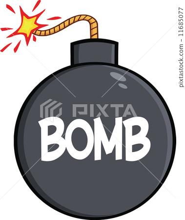 图库插图: cartoon bomb with text