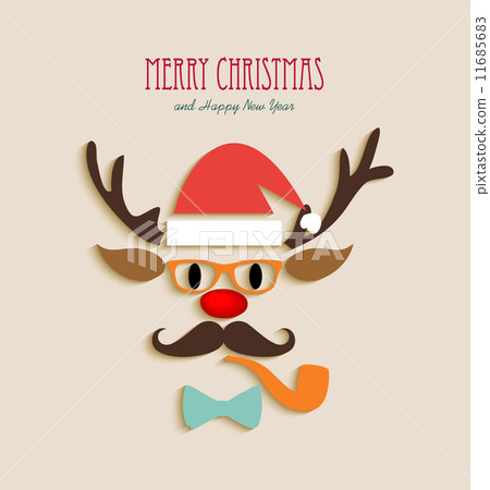 图库插图: merry christmas reindeer cartoon