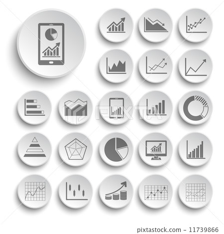 插图素材: business graph icons vector collection