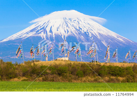 stock photo: fuji and carp streamers