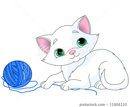 图库插图: white kitten