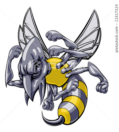 mean wasp or hornet mascot 11817224