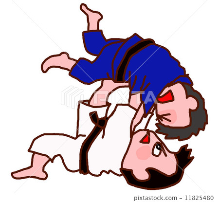 stock illustration: judo, young man, black belt