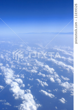 图库照片 blue sky clouds view from aircraft airplane