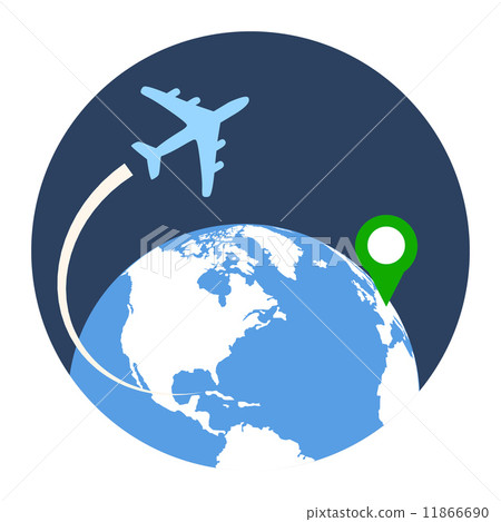 插图素材: business travel icon. flat style illustration.