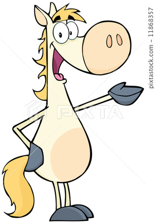 cartoon,Picture 插图素材: white horse cartoon character