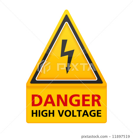 图库插图: danger high voltage sign