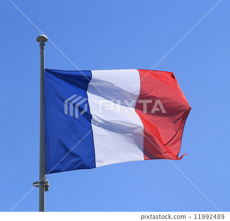 图库照片: france flag on blue sky