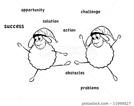 插图素材: vector illustration, funny sheep