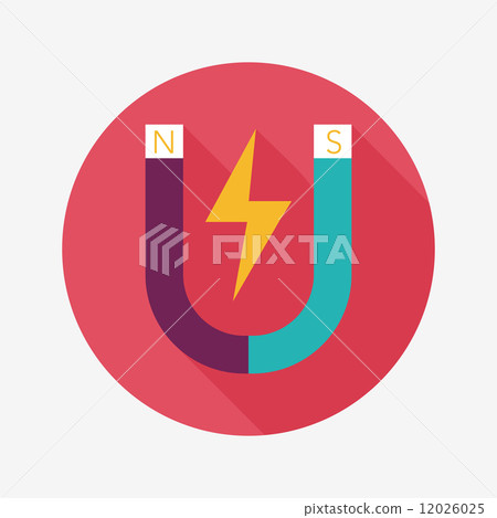 magnet flat icon with long shadow,eps10 12026025