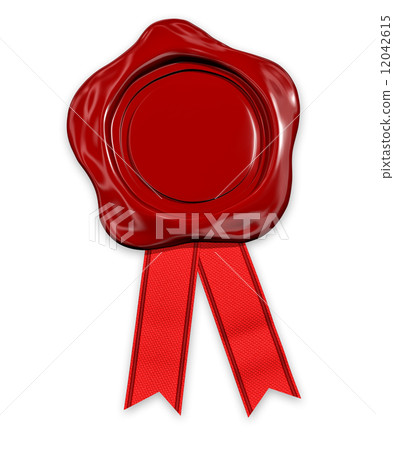 插图素材: red seal wax with ribbon