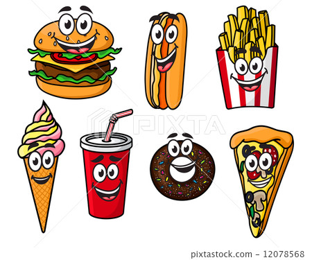 cartoonfood,cartoonanimator happy colorful takeaway cartoon food
