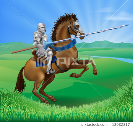 图库插图 knight on horse with lance