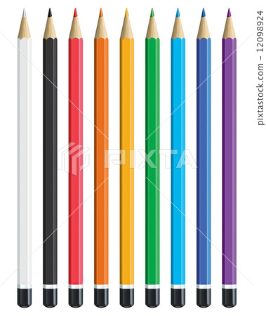 colored pencils set. isolated. vector illustration